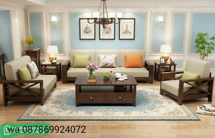 Kursi meja sofa living room keluarga tamu kayu jati